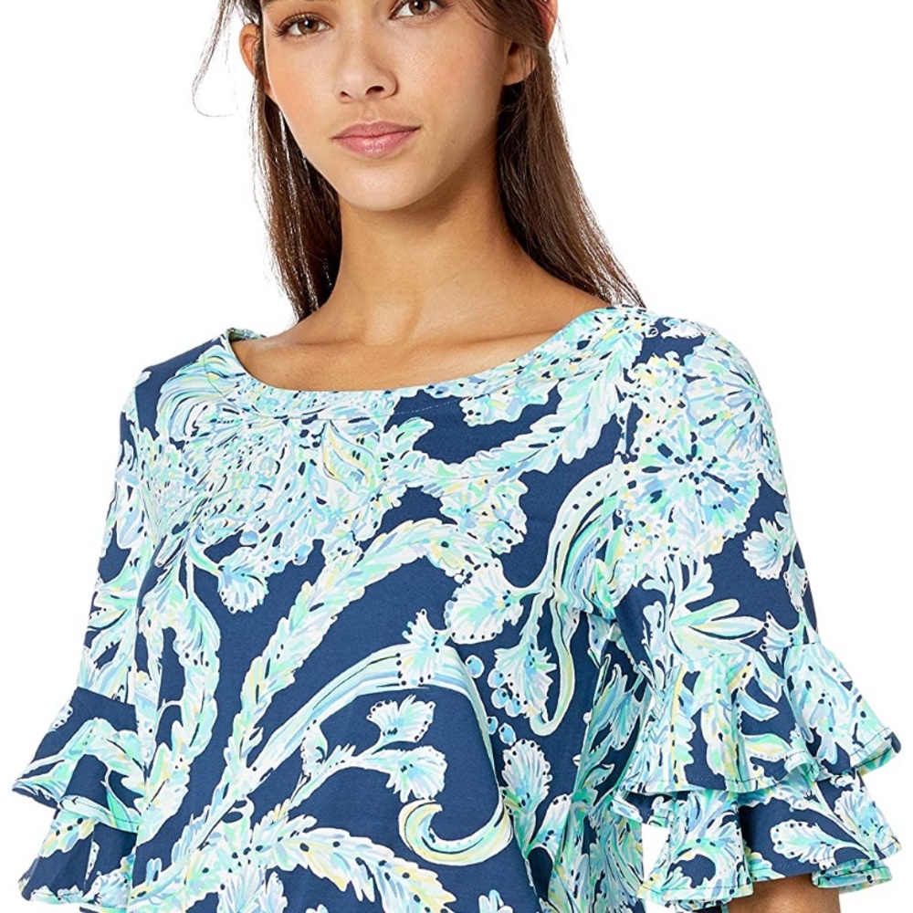 ⚓️NWT Lilly Pulitzer Lula romper Navy Scuba doo Sm - Picture 4 of 14